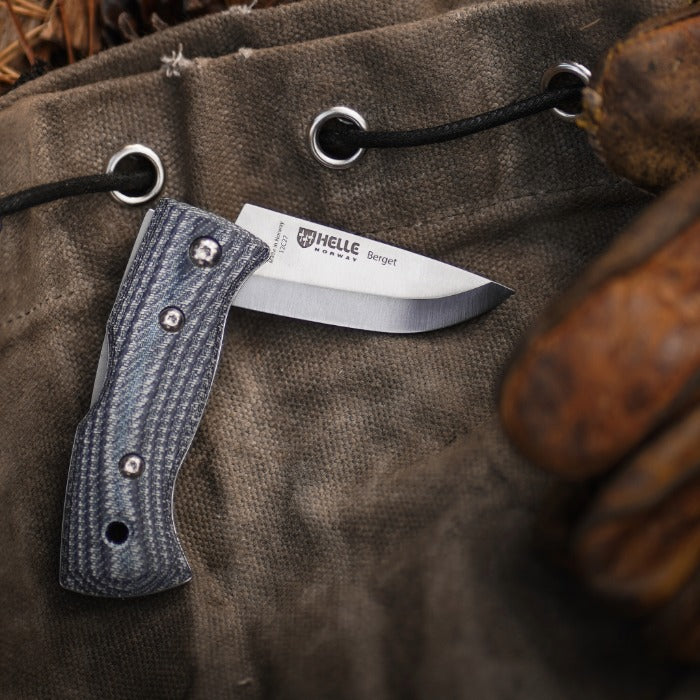 Helle Denim Micarta folding knife 
