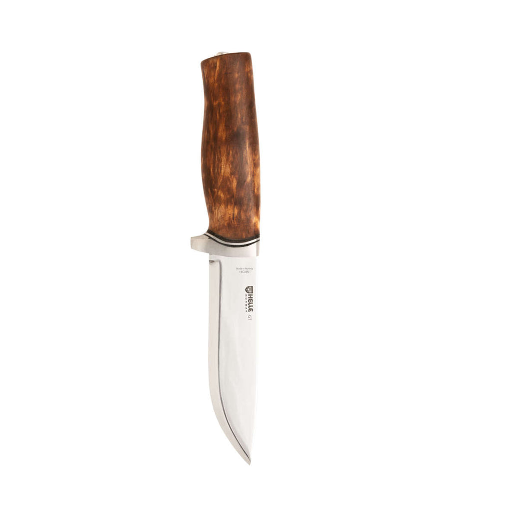 Helle Knives: Nord - Curly Birch - 5.79 Scandi Blade - 14C28N Stainless  Steel